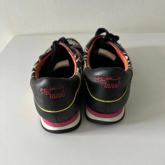 COACH x Keith Haring Leather Black Pink White Sneakers Limited Edition - Picture 5 of 16